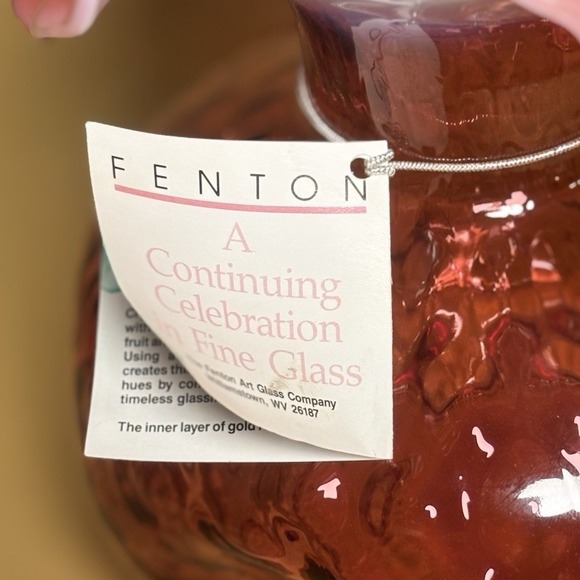 Fenton Art Glass Country Cranberry Vase Ruffled Edge Handcrafted with gold - Picture 3 of 15